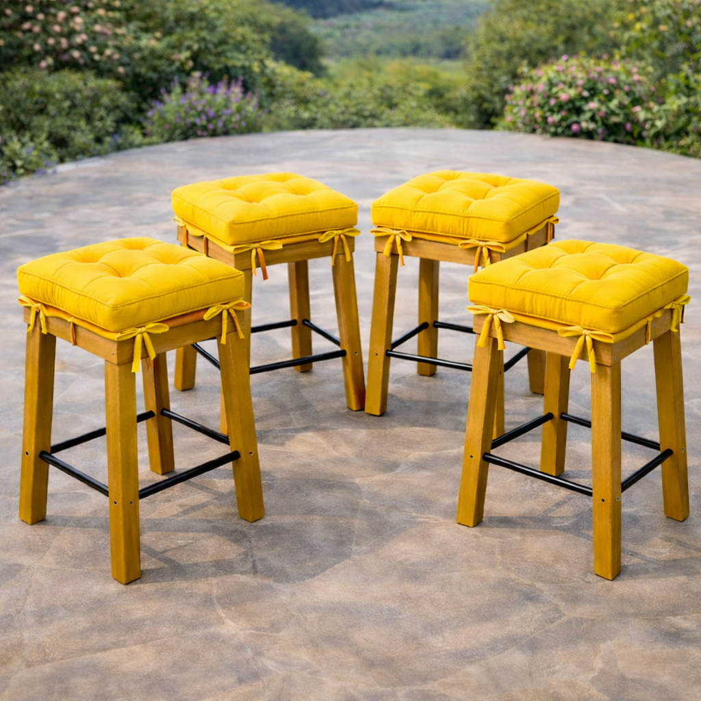 4 Almofadas Futon Oxford 40x40 para Assentos de Cadeiras Bancos Sofás Pallets Banquetas e Decorações