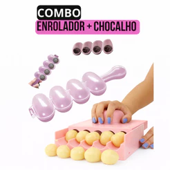 Kit 1 Enrolador de Doces Bluestar Brigadeiro Beijinho + Chocalho Modelador boleador BlueStar OFF//