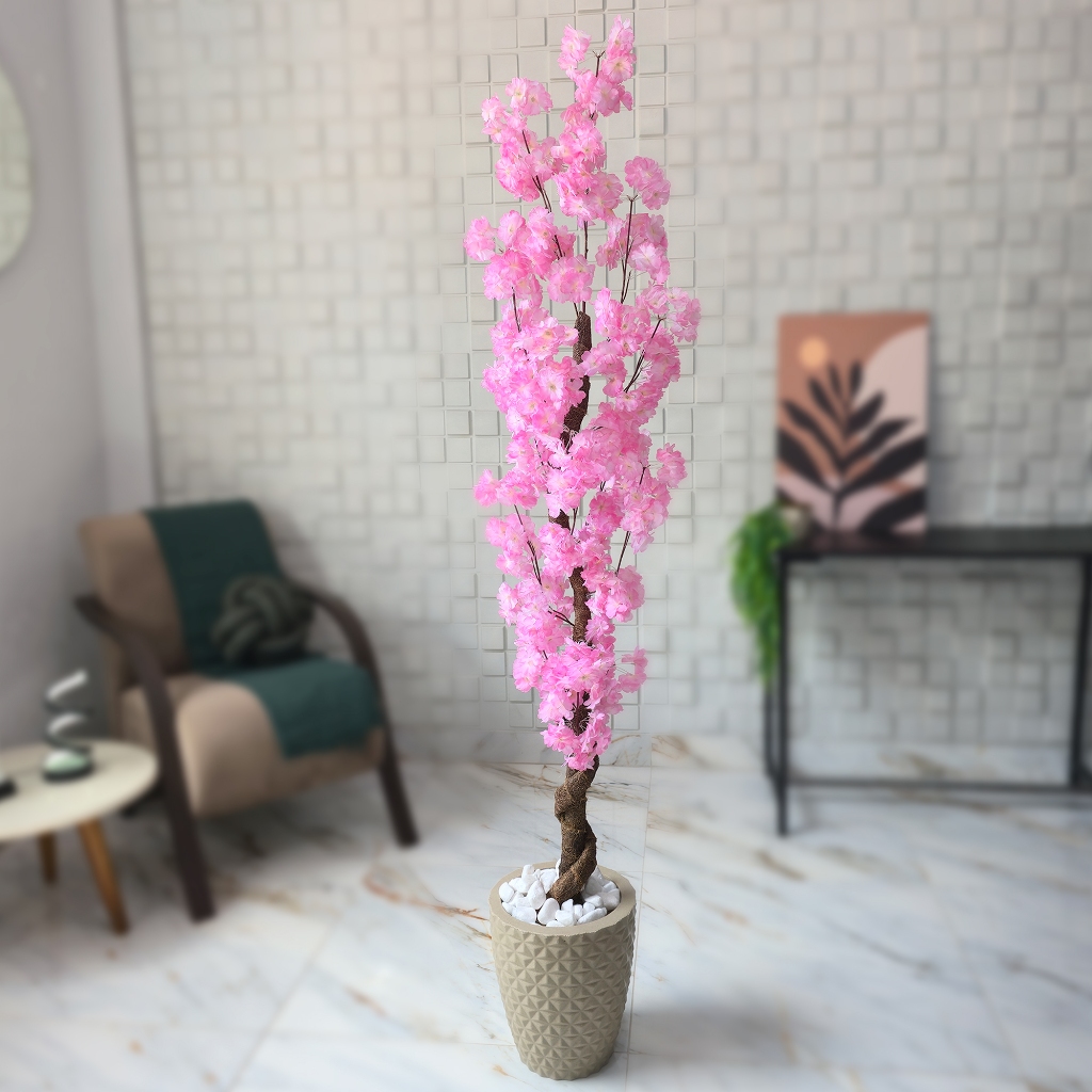 Cerejeira Artificial Japonesa Rosa 150cm Vaso Decorativo em Oferta na Shopee