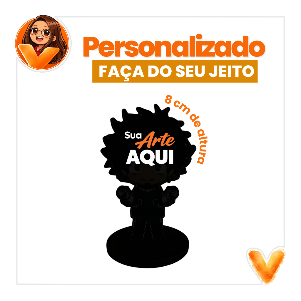 Kit Personalizado Totem Display de Mesa - Sua Arte - 8 cm - 3 a 25 unidades