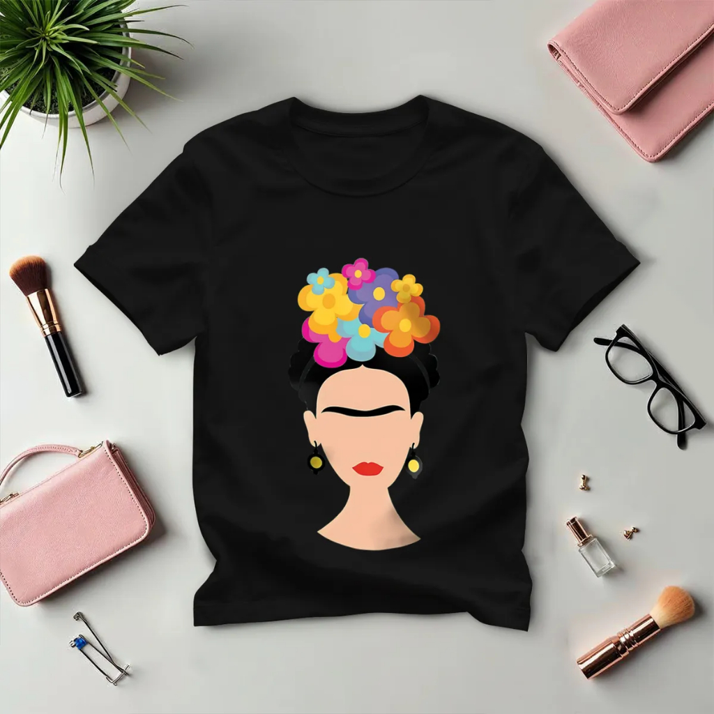 Camisa Camiseta Feminina Frida Kalo Artista Arte Mexico Algodão