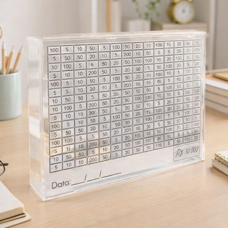 Cofre Acrílico Método Japonês 10 Mil Desafio Decoração Estímulo À Economia em Oferta na Shopee