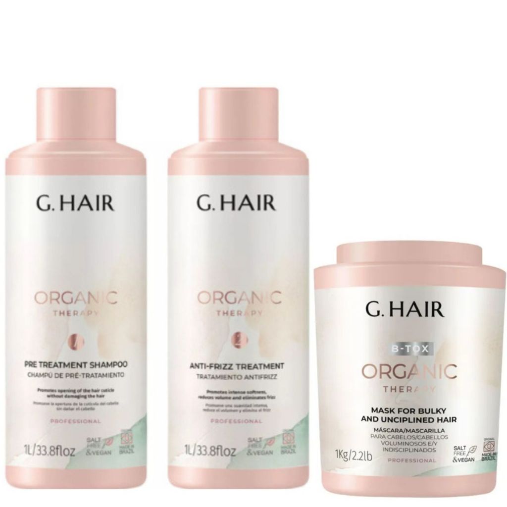 G.Hair - Kit Escova Progressiva Orgânica Salão (ORGANIC THERAPY) 1L + Botox 1Kg | Envio IMEDIATO!