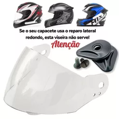 Viseira Cristal + Reparos Laterais P/ Capacete Mixs / Mx Cobra / Raptor / Power