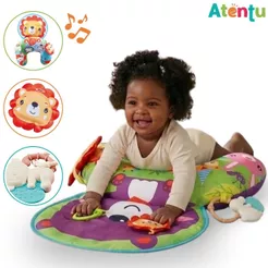 Almofada Interativa Com Acessórios Conforto Bebê Chocalho Infantil Brinquedo com Som