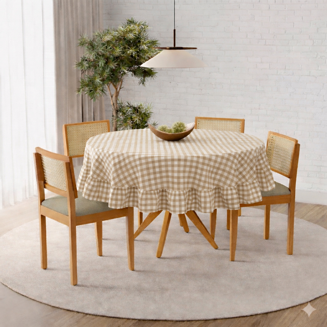 Toalha de Mesa Redonda de Algodão em Oferta na Shopee