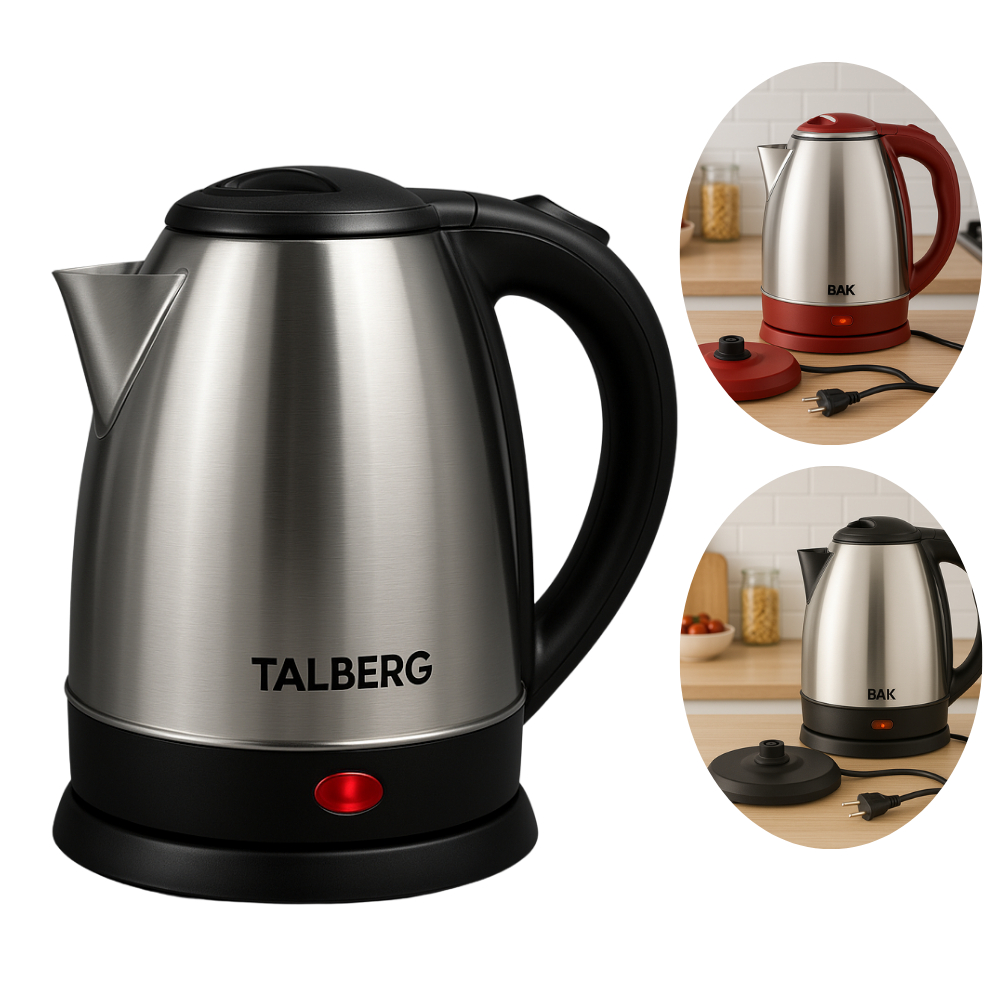 Chaleira Elétrica Jarra Inox Litros Desligamento Automático 110V 220v 1,8L Aço Base De Café em Oferta na Shopee