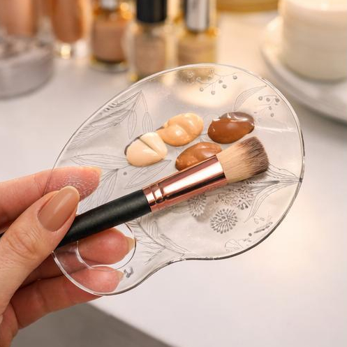 Paleta De Maquiagem Para Misturar Base Corretivo Produtos Líquidos Em Acrílico