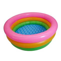 Piscina Banheira Infantil Colorida 120 Litros 82cm - Fundo Azul Inflável Macio - PVC Resistente - Inmetro - QUEEN SHOP