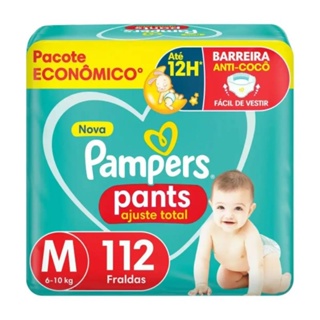 Fralda Pampers Pants Ajuste Total M 112 unidades em Oferta na Shopee