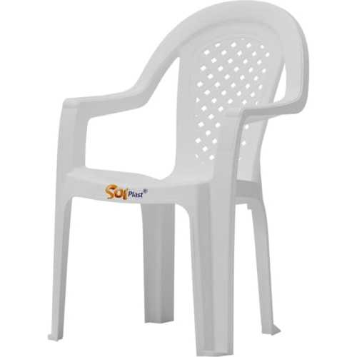 Cadeira Para Jardim Plástica Jacarecica 152 Kg Polímero Poltrona Descanso Camping Cor Branco
