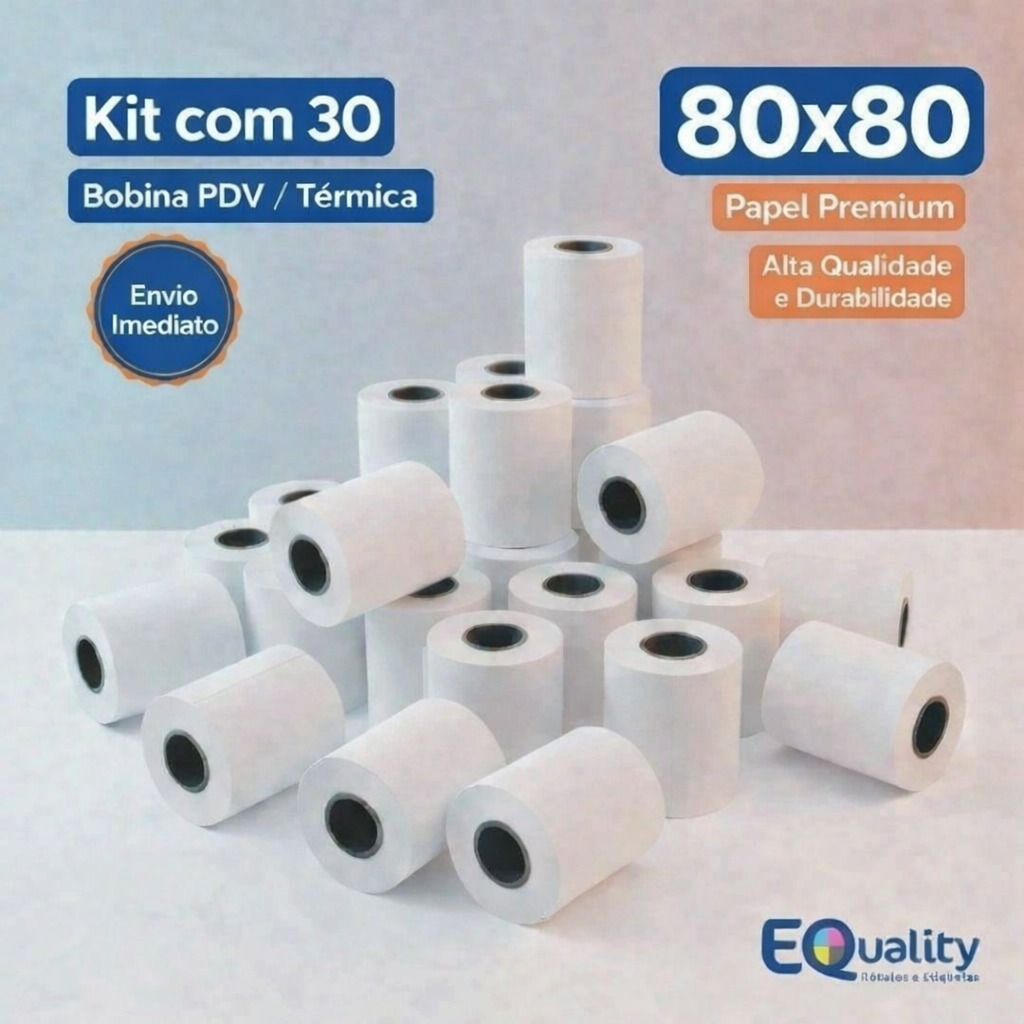 Bobina PDV / Térmica 80x80 Premium Branca Cupom Fiscal Impressora