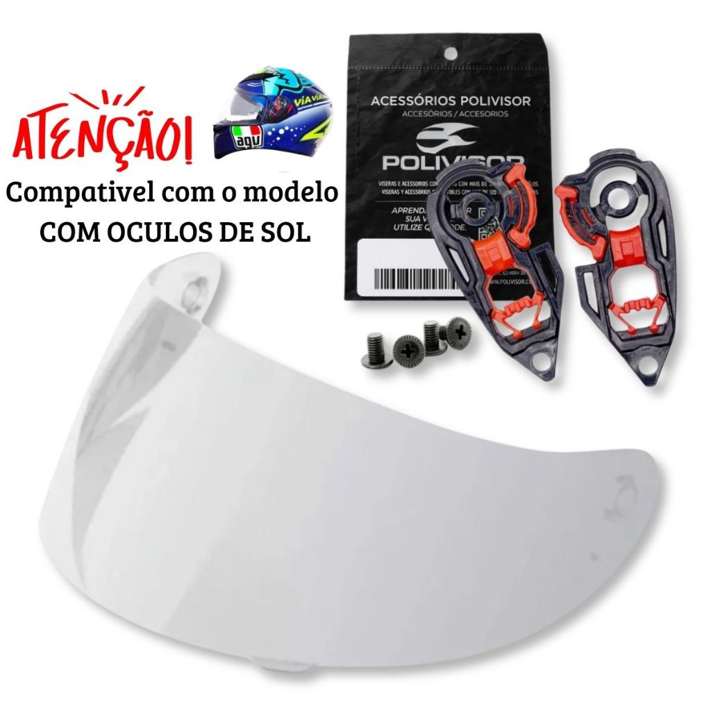 Viseira + Reparos Laterais Polivisor P/ Capacete K3 Sv / K1 em Oferta na Shopee