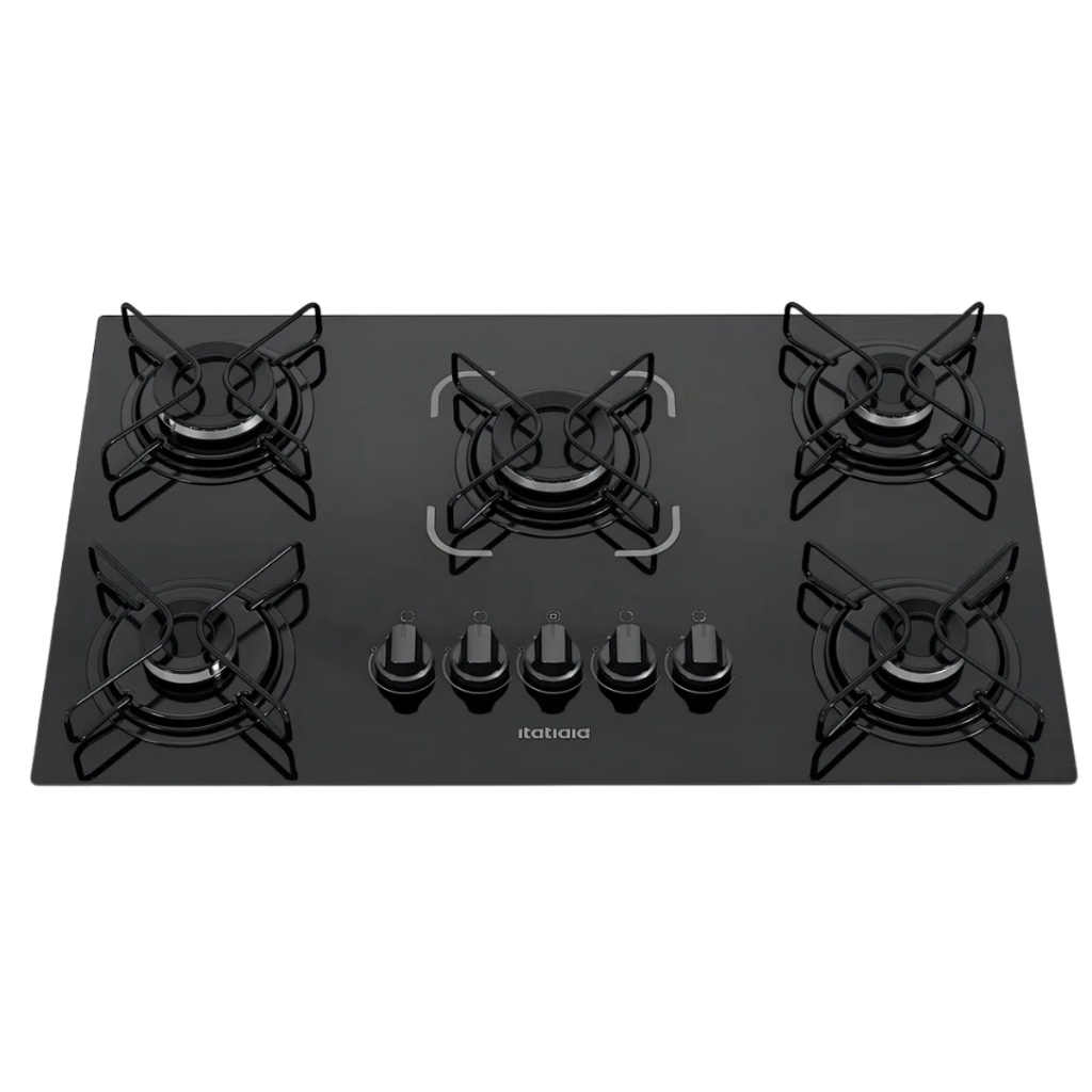 Imagem Cooktop Itatiaia Essencial Completo 5 Queimadores Preto 127/220V