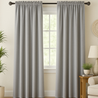 Cortina Microfibra Sem Ilhós 4,00x2,40 Varão Passante Decoração Sala Quarto em Oferta na Shopee