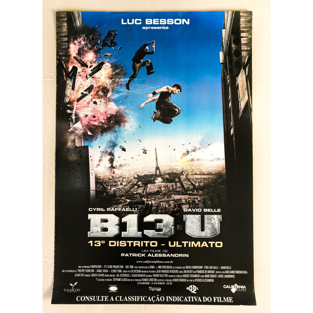 PÔSTER B13 U - 13º Distrito Ultimato - Luc Besson David Belle - Original de Locadora - 94cm x 64cm - Cartaz Filme - Ação