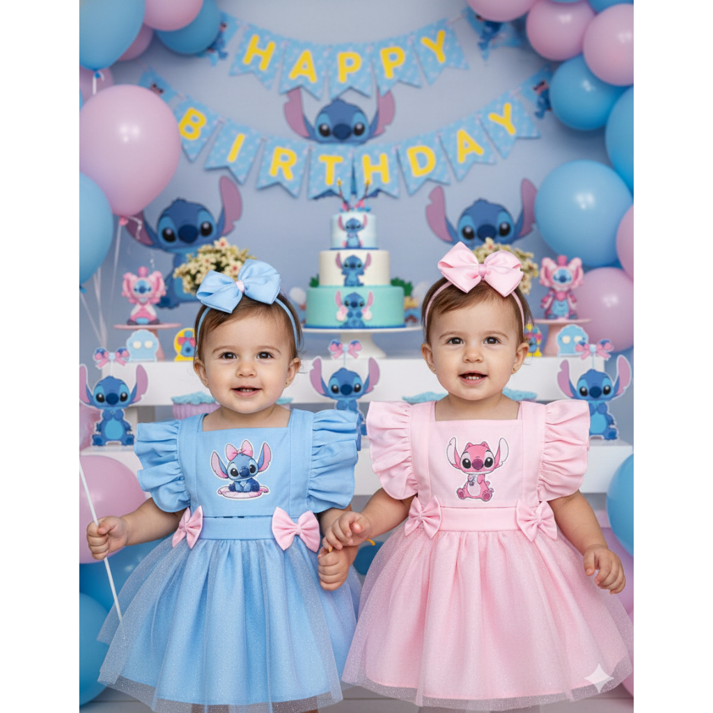 Jardineira Romper body stitch com tule glitter mesversario aniversário com laço