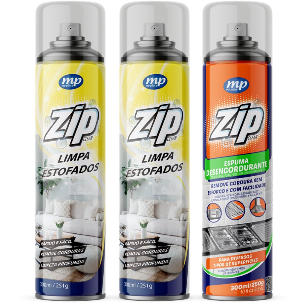 Kit 2 Limpa Estofados + 1 Desengordurante ZIP 300ml em Oferta na Shopee