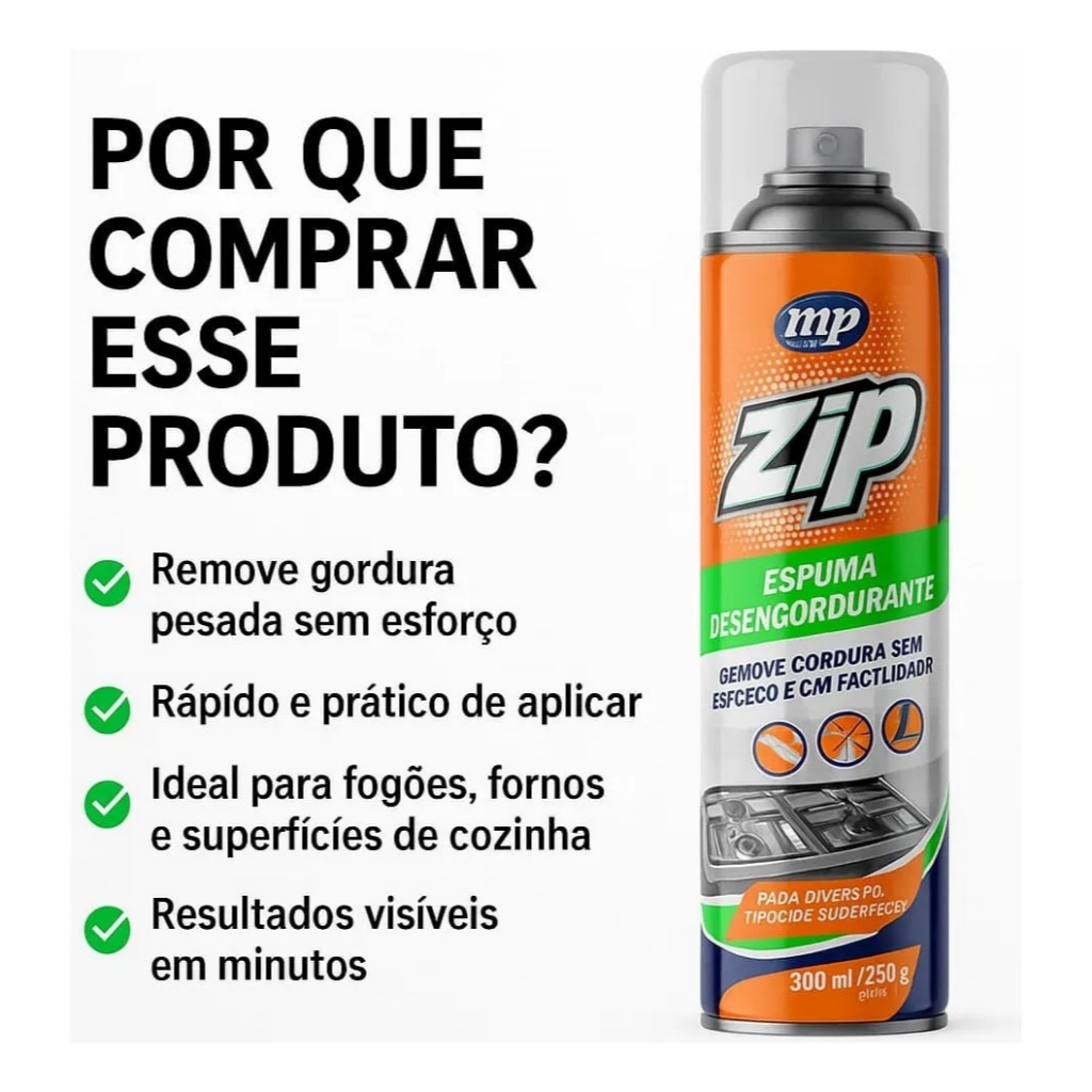 Kit 2 Limpa Estofados + 1 Desengordurante ZIP 300ml