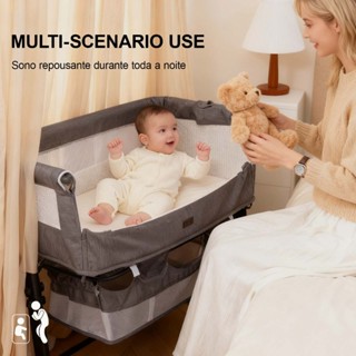 Berço Que Vira Cama,Cesto Moisés e Berço Dobrável para Bebê com Mosquiteiro Transparente–Seguro,Confortável e Portátil à em Oferta na Shopee
