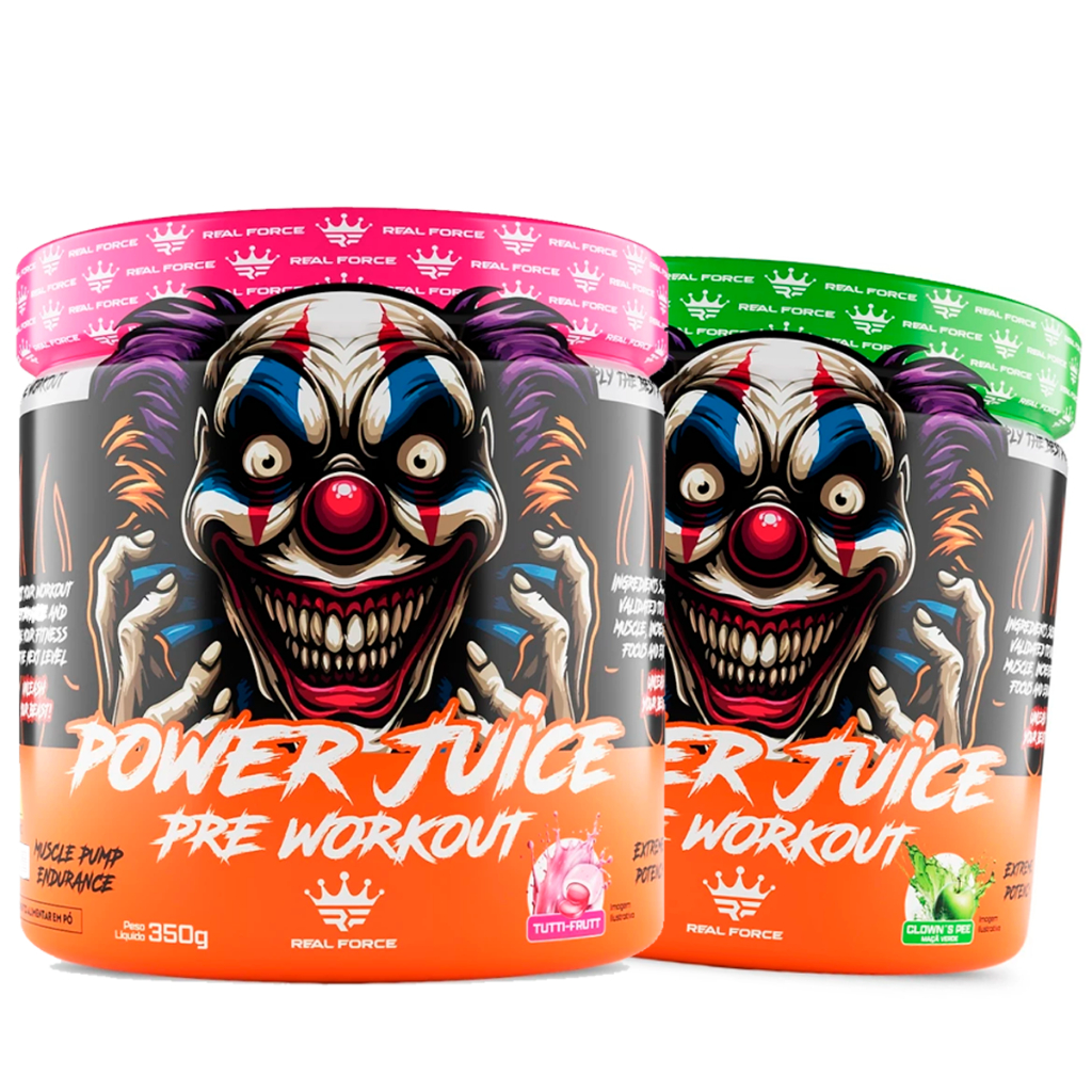 PRÉ TREINO POWER JUICE 350g  - Beta Alanina, Arginina, L-alanina, Taurina, Cafeina, L-Carnitina, Tirosina - Real Force