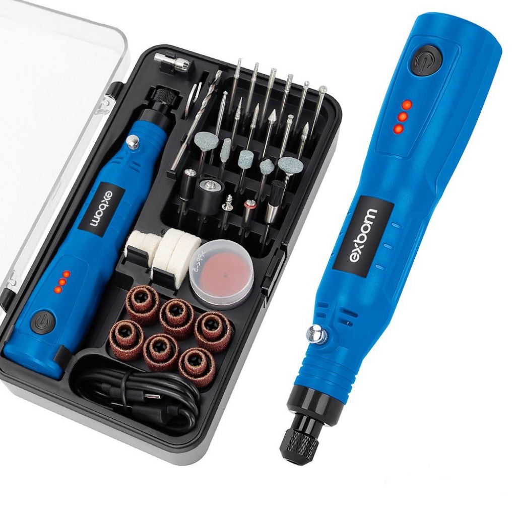 Micro retífica recarregável sem fio 3.7V de 78 peças multifuncional PRO-RP2076 EXBOM