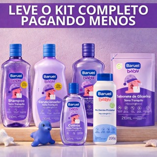 Baruel Baby Sono Tranquilo 6 Itens ORIGINAL Shampoo Condicionador Colônia Sabonete+Pó Derma+Bichinho em Oferta na Shopee