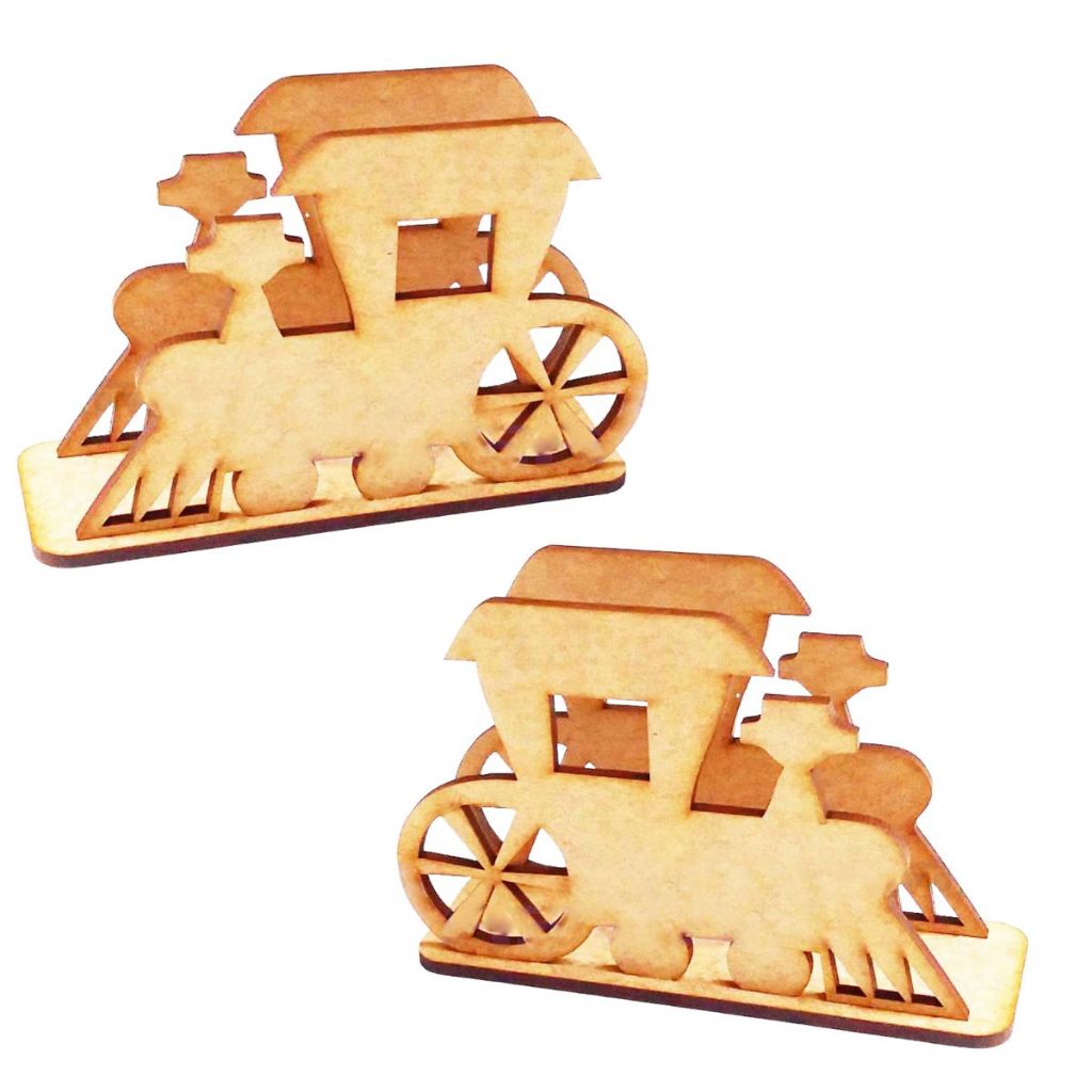 Kit 180 porta guardanapo mdf cru trem trenzinho mdf cru enfeite decoração mesa festa meio transporte