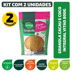 Granola Cacau e Coco Integral Vitao 800G - Kit 2 unidades