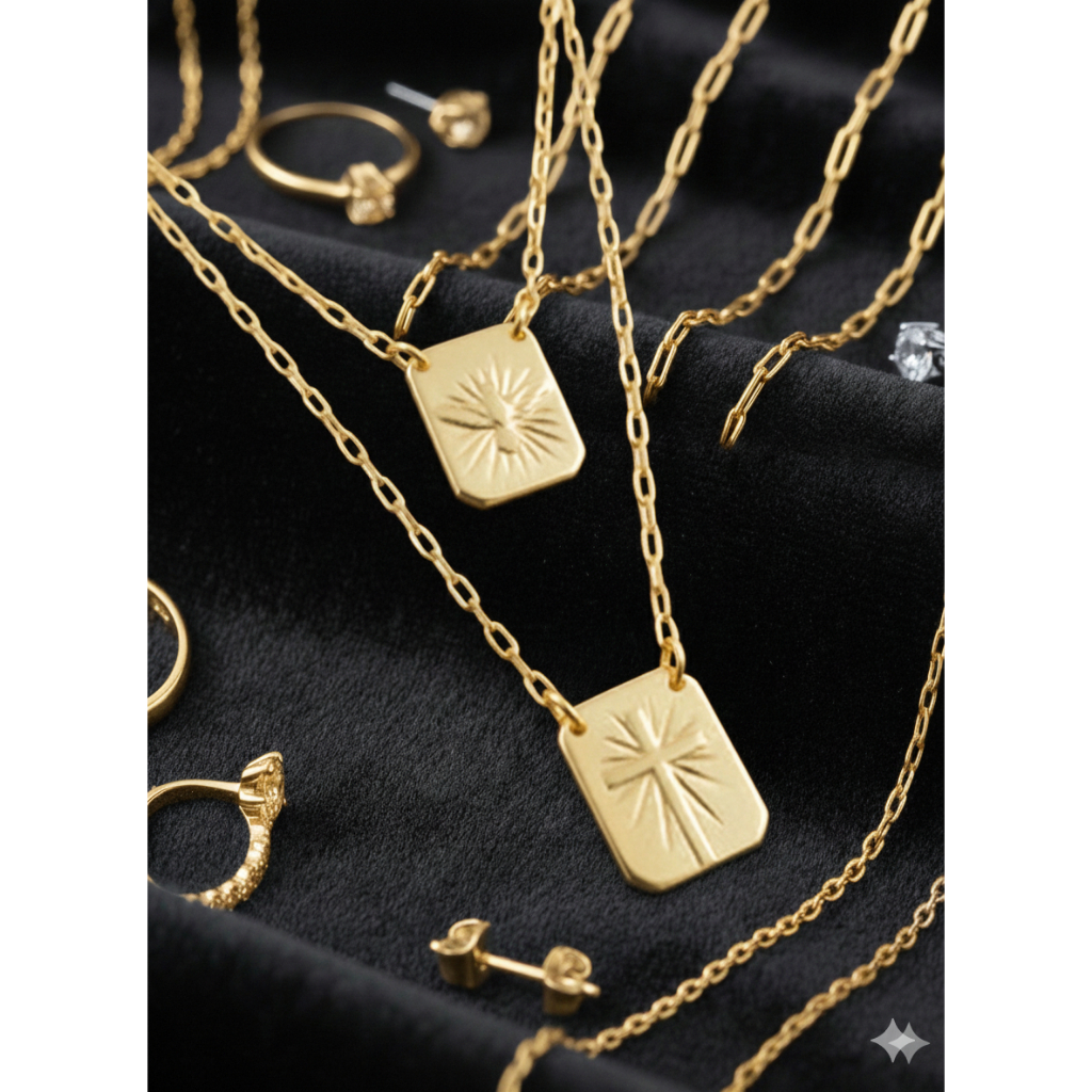 Escapulário Cruz e Espirito Santo Folheado a Ouro18k ou Prata925