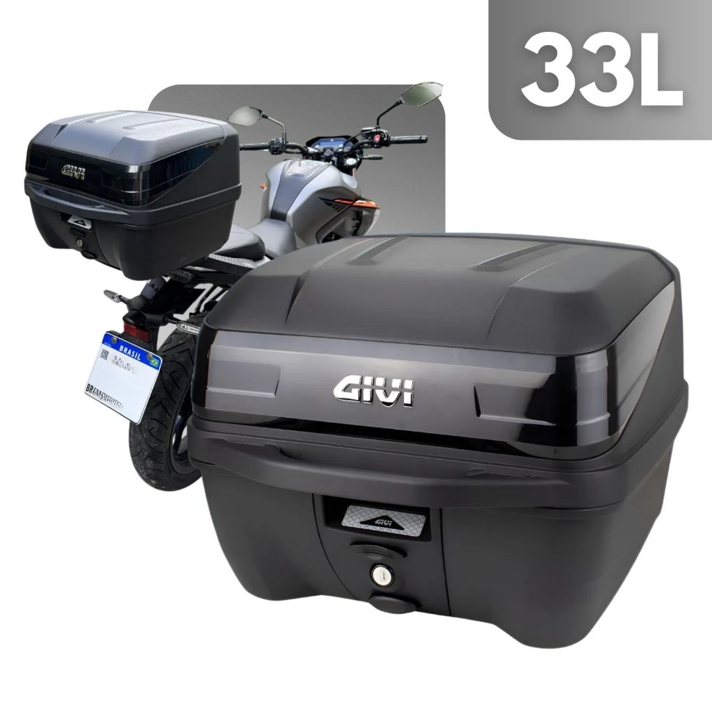 Baú Givi Bauleto Universal 33 L Monolock Traffic III T33NTBR Cor Preto em Oferta na Shopee