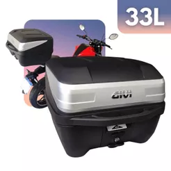 Baú Bauleto Givi Universal 33 L Monolock Traffic III Prata T33NBR
