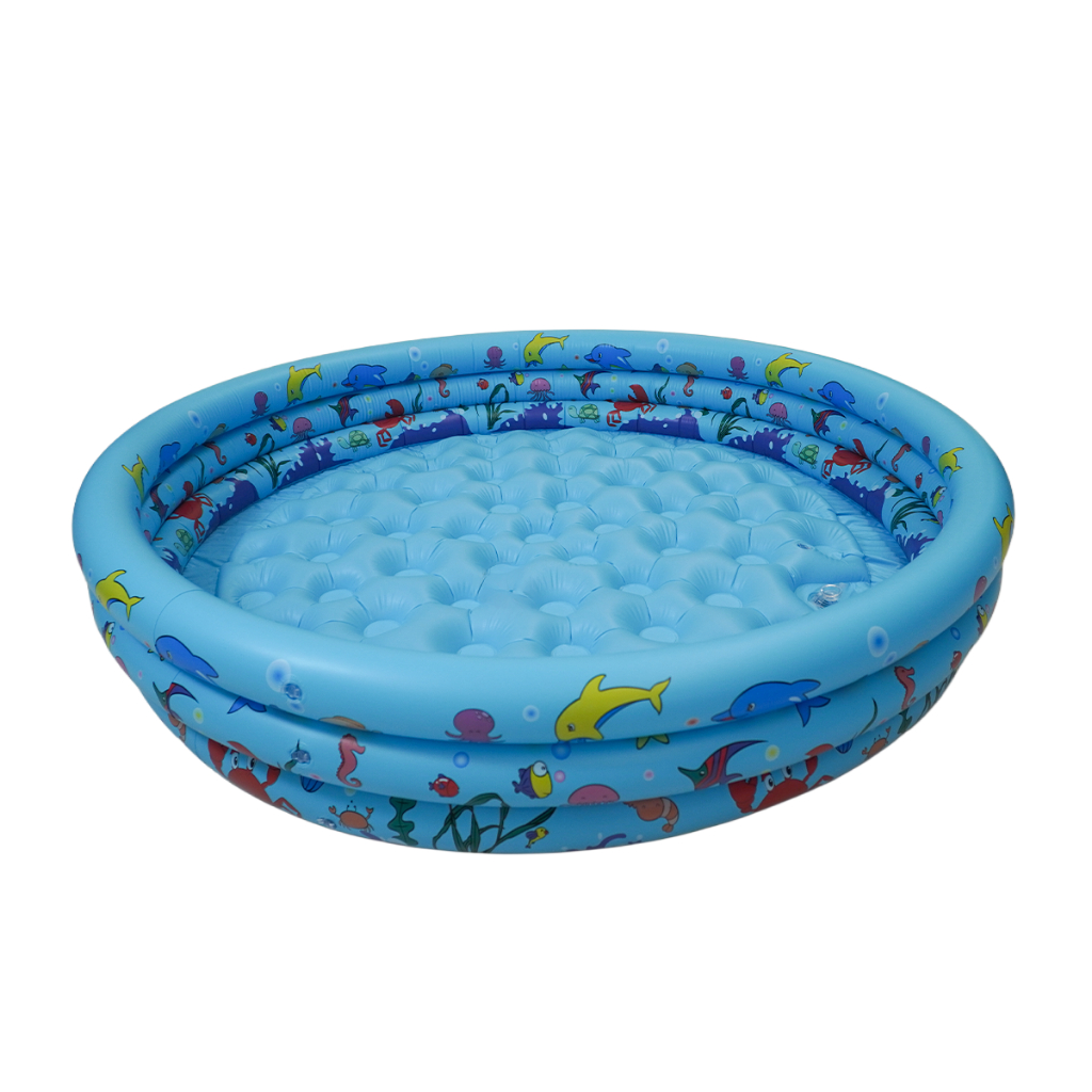 Piscina Inflável Infantil 122x24cm 400 Litros Menino Peixinho Azul - PVC Resistente - Fundo Macio Inflável - QUEEN SHOP em Oferta na Shopee