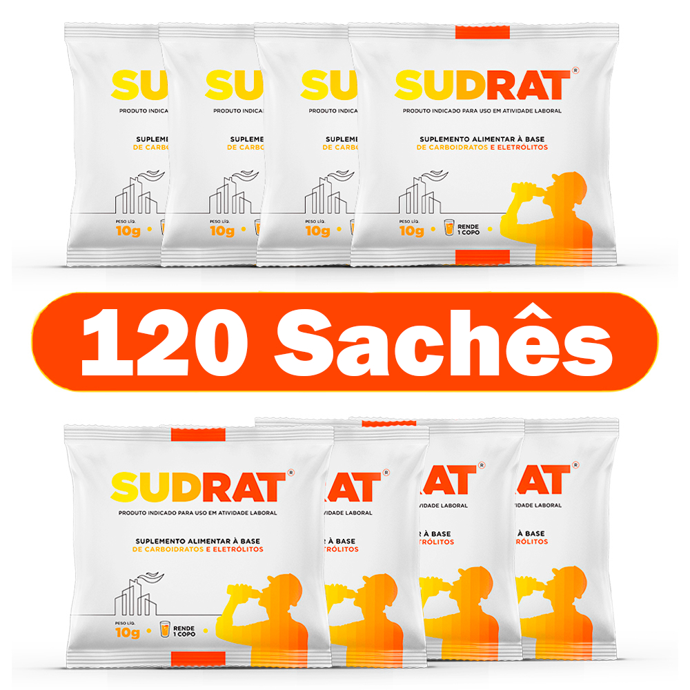 Repositor Hidroeletrolítico Isotônico Em Pó Sudrat 120 Sachês De 10g Cada (Repositor Energético)