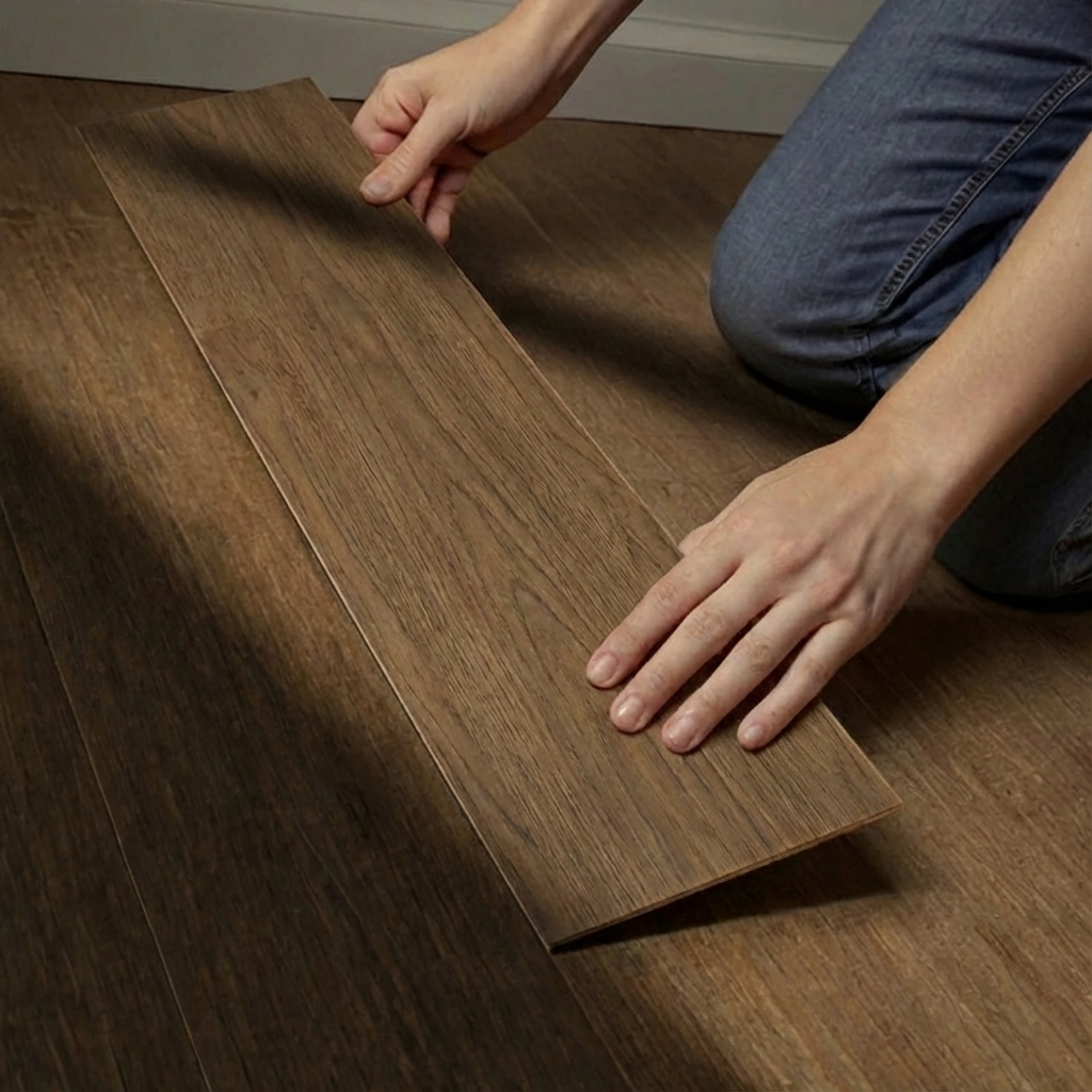 Kit Painel Ripado Liso Autocolante 45x11cm MDF Dupla Face Para Piso e Parede