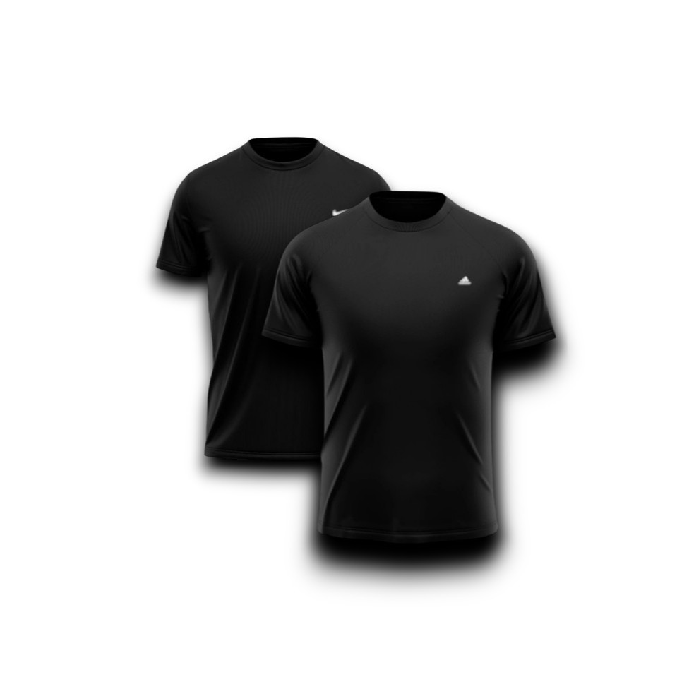Kit 2 Camisetas Dry Fit Preto Preta Proteção UV 50+ Resistente Caminhada Corrida Musculação em Oferta na Shopee