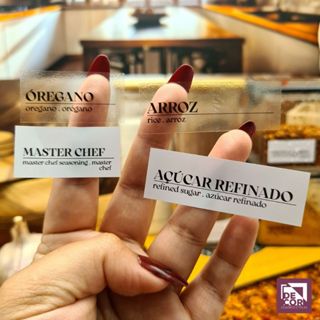 Kit Adesivos para Potes de Temperos e Mantimentos Vinil Transparente Á Prova D'água Estilo Dicionário em Oferta na Shopee
