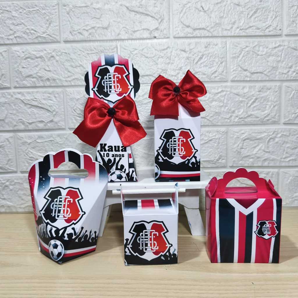 Kit Personalizados caixinhas FUTEBOL SANTA CRUZ FUTEBOL CLUBE Lembrancinha aniversário-Festa PEGUE E MONTE