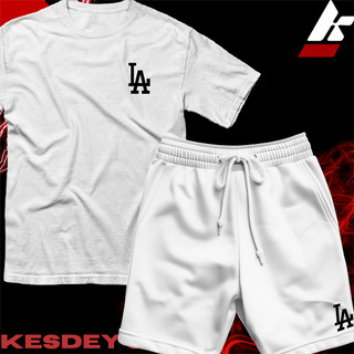 KIT Camisa Streetwear 100% Algodão e Bermuda Mauricinho Estampa LA LOS ANGELES