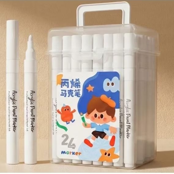 Kit 24 Canetas Marcador Tinta Acrílica Permanente - Pinta Caneca, Vidro, Madeira e Plástico