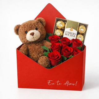 Kit Caixas Envelope Carta Embalagem Presente e Arranjo Floral em Oferta na Shopee