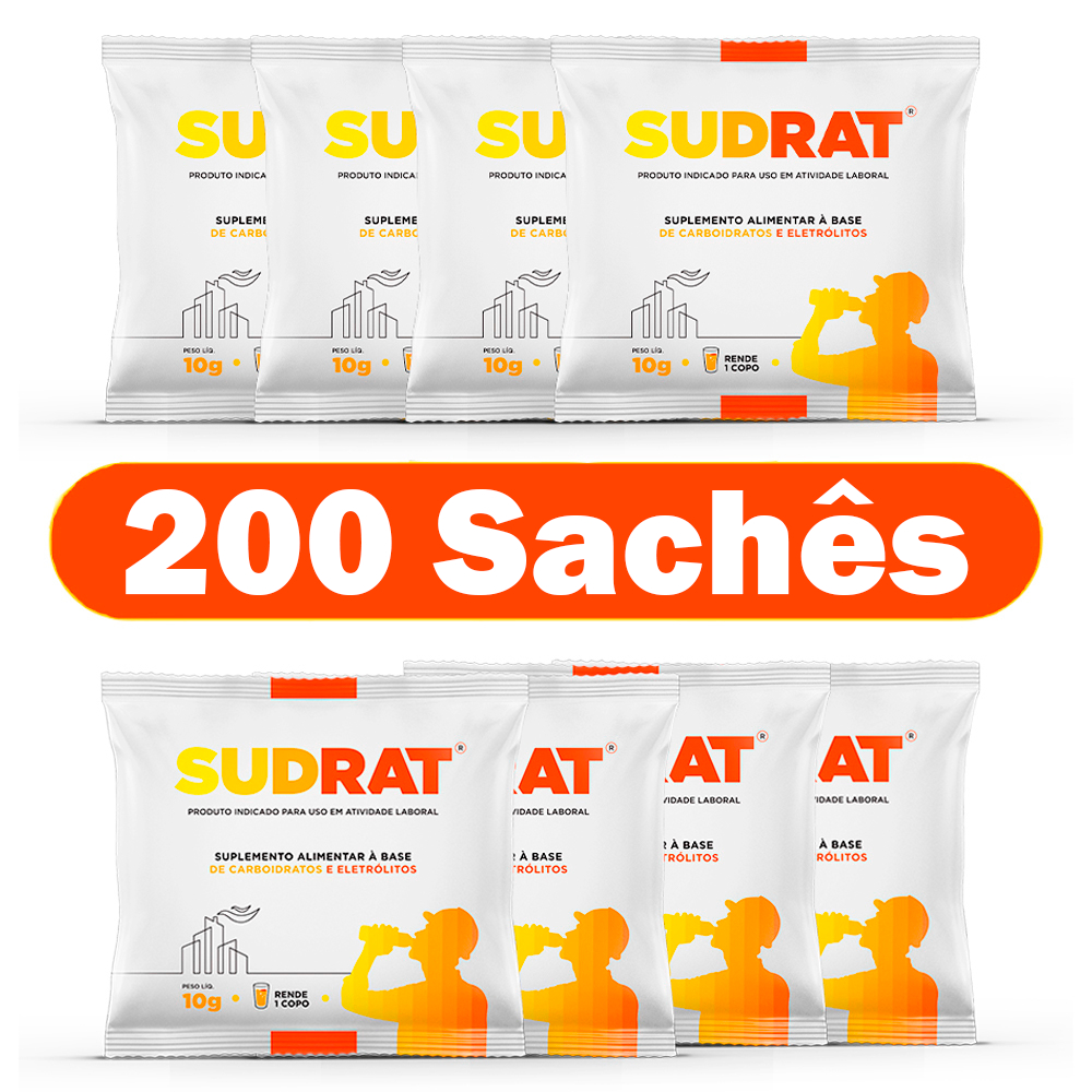 Repositor Hidroeletrolítico Isotônico Em Pó Sudrat 200 Sachês De 10g Cada (Repositor Energético)