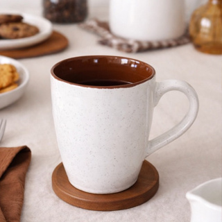 Caneca de Chá/Café 300ml Cerâmica Branca Pontilhada Bicolor em Oferta na Shopee