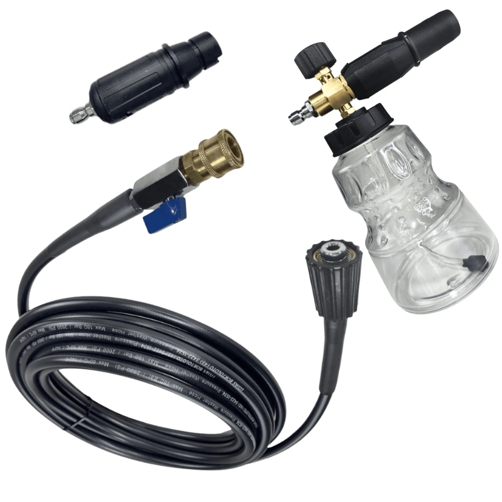 Kit Mangueira c/ Registro Engate Rápido Alta Pressão + Bico +Snow Foam p/ WAP Electrolux Lavor Tekna
