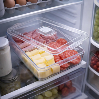 Organizador Acrílico de Geladeira para Frios com Tampa em Oferta na Shopee