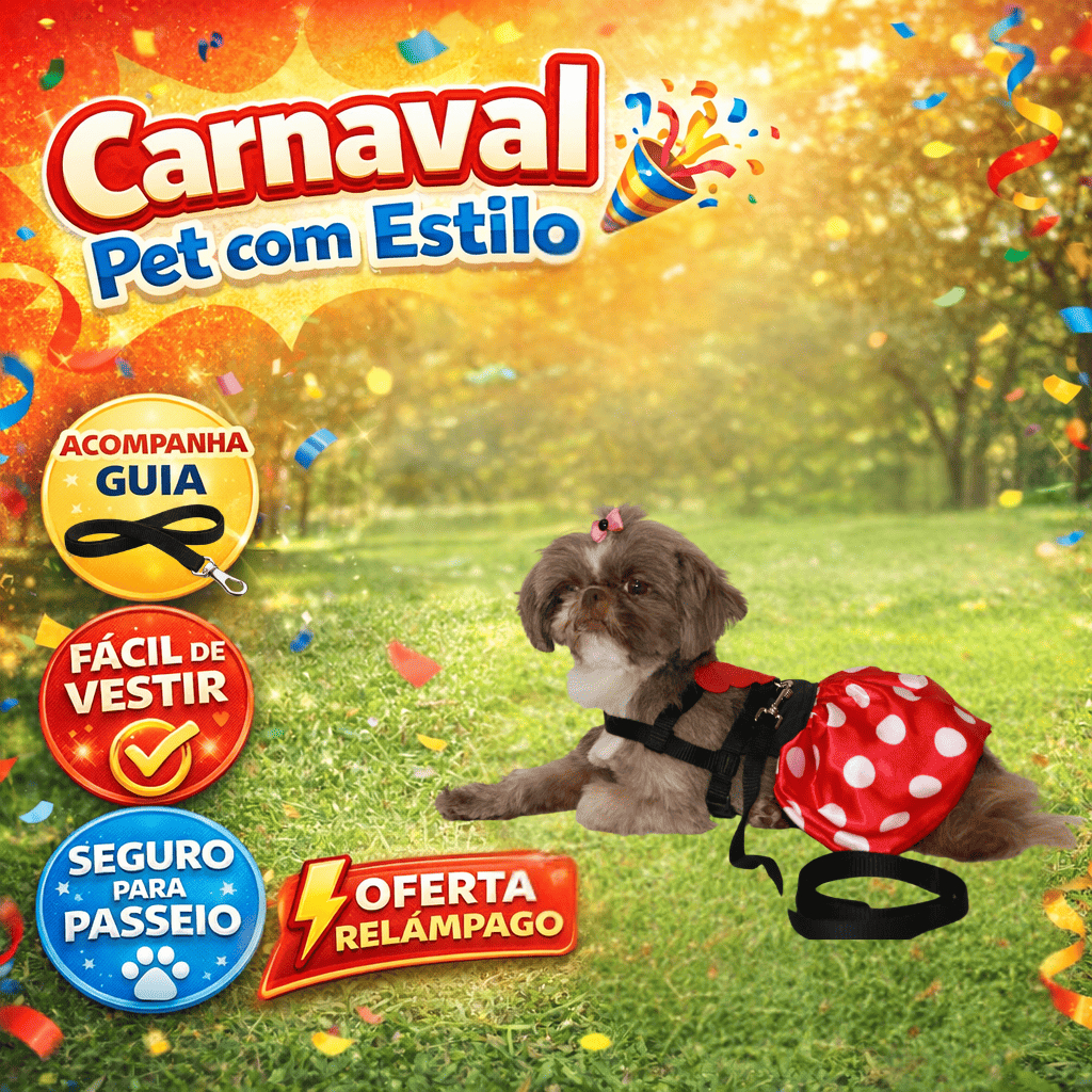 Coleira Peitoral Vestido Pet Vestido Mickey Minnie com com guia