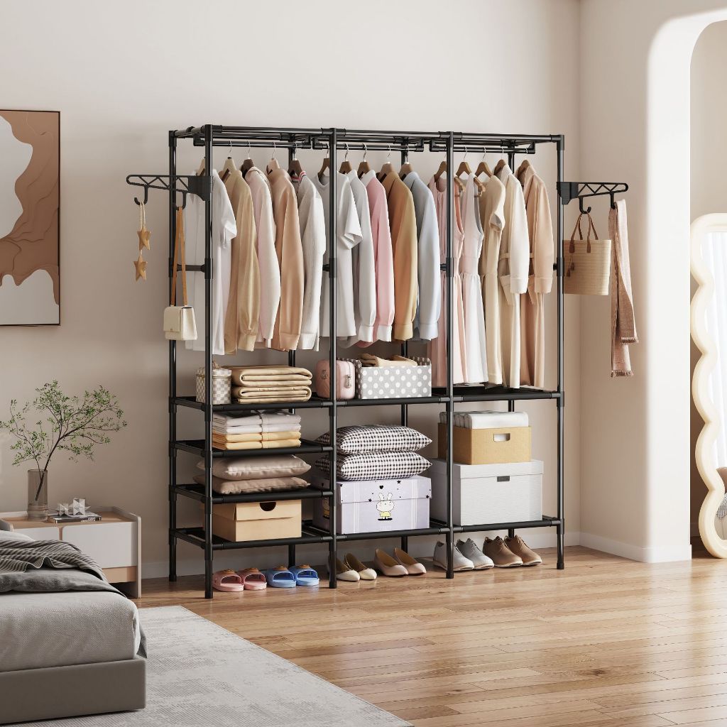 Arara Roupeiro Guarda Roupa Grande Portátil Cabideiro Sapateira Organizador Multiuso Roupas Sapatos em Oferta na Shopee