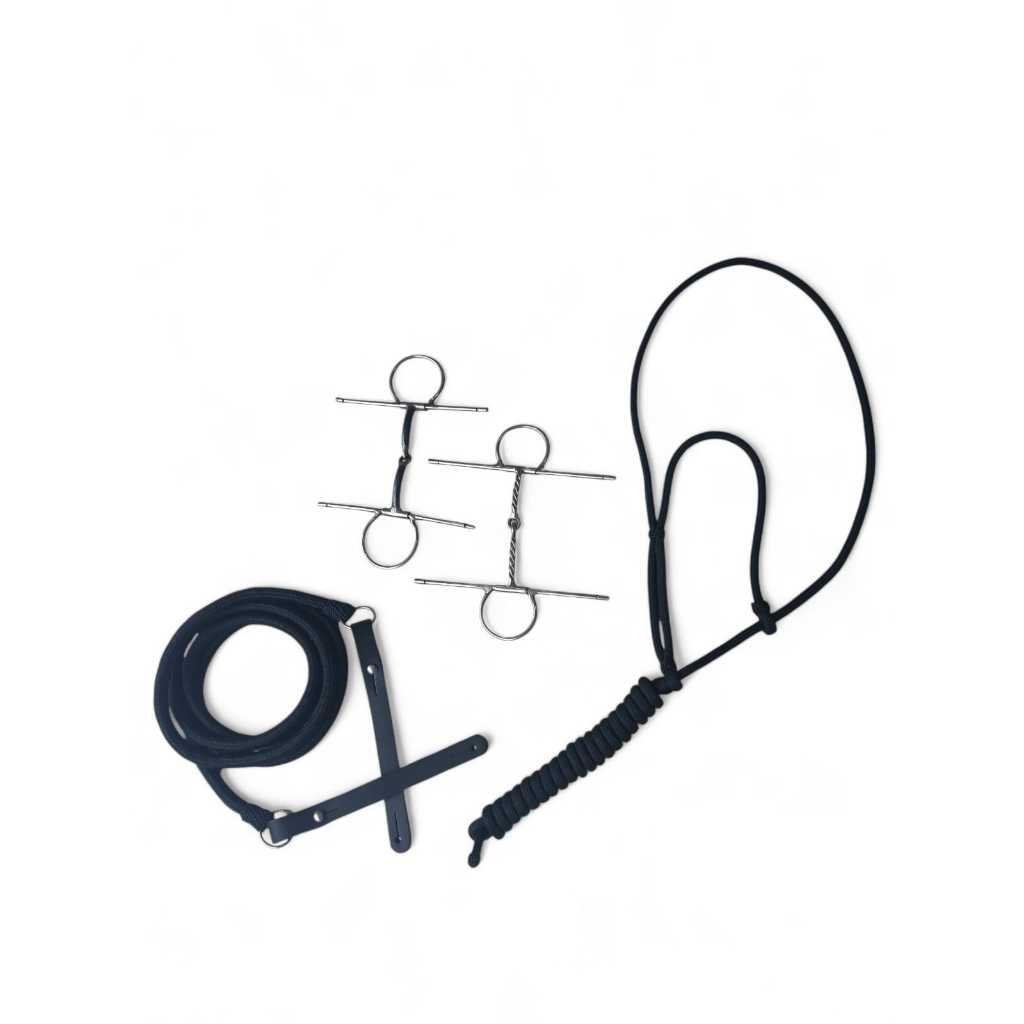 Kit/2 Bridões Caneta com Bocais de Ferro Fino e Torcido + Cabresto e Rédea Melhor preço SELARIA POTRO REAL