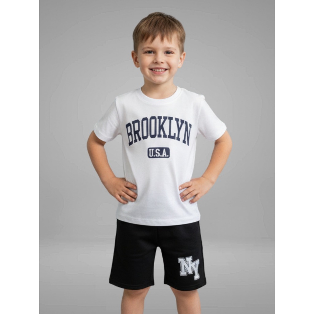 Conjunto Infantil Menino Juvenil Verão - Camisa + Bermuda - Tamanho 2 ao 12 Anos em Oferta na Shopee