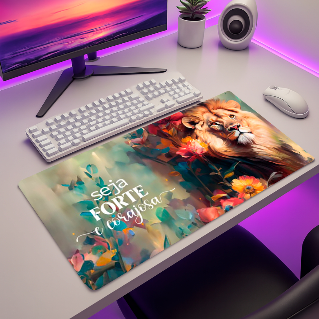 Mouse Pad Grande Personalizado Gamer com Apoio Ergonômico Base Antiderrapante Paisagens Premium